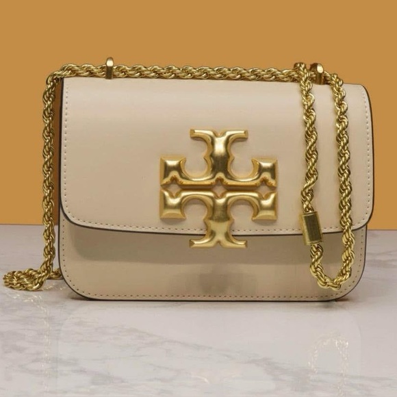 Tory Burch Cream Crossbody Bag with Gold Accents